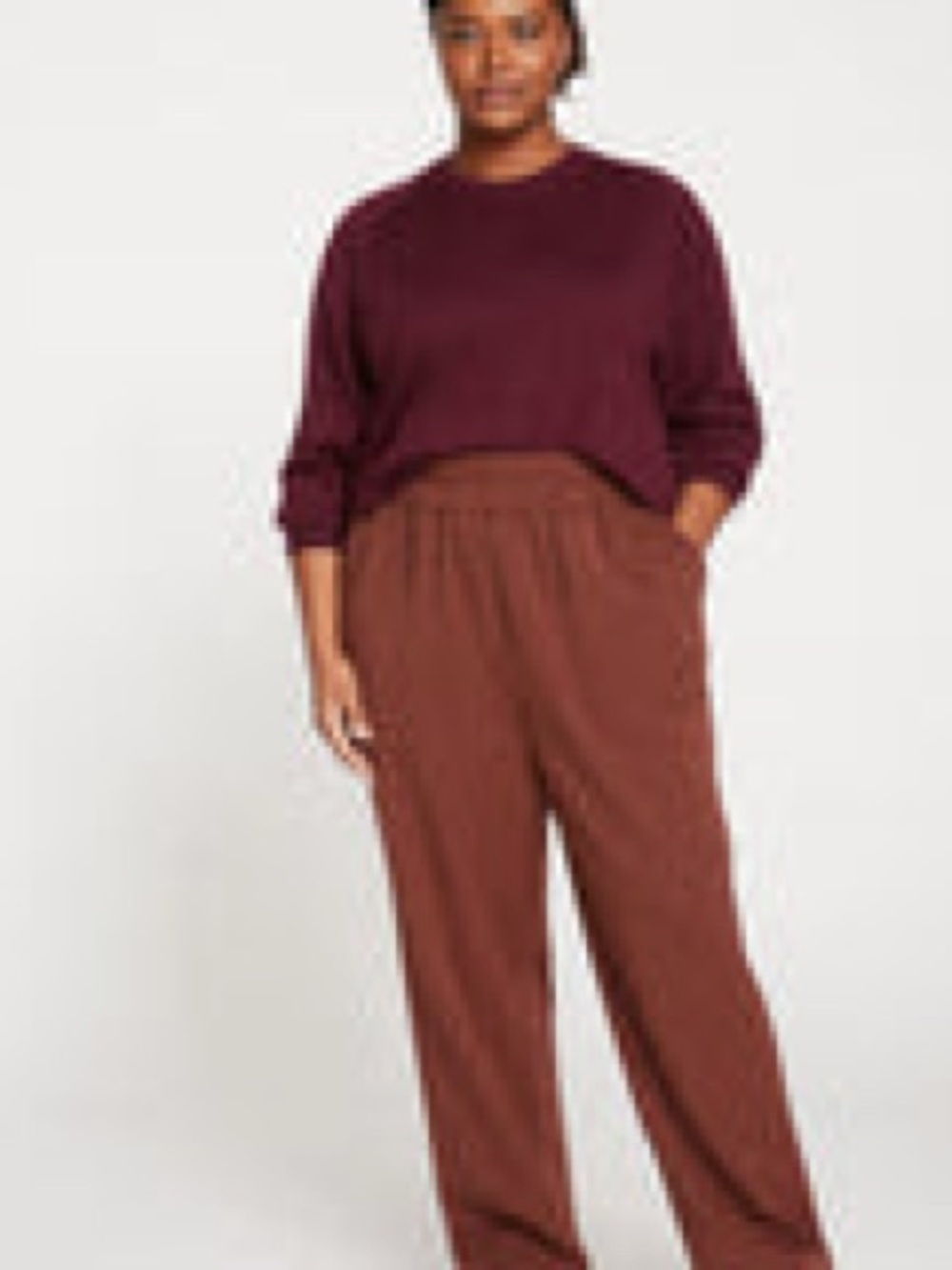Brown casual comfort pull on pant